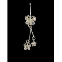 Piercing de nombril fantaisie papillon strass