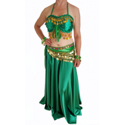 Tenue de danse orientale vert intense