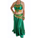Tenue de danse orientale vert intense
