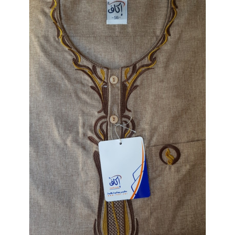 Qamis homme premium uni broderie assortie