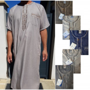 Djellaba Homme Musulman - Qamis Homme - Gandoura Homme Style Caftan  Marocain Ou Kamis Musulman Tunique Confortable Chemise Dubai Homme Saoudien  Vintage Chemise Longue Homme Musulman : : Mode
