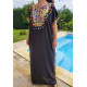 Robe d intérieur orientale décor or et pompons