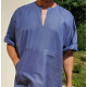Qamis homme moderne couleur unie