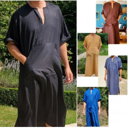 Qamis homme moderne couleur unie