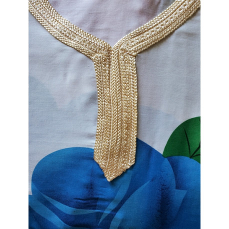 Robe d'été longue roses et pompons