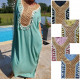 Robe longue chic bohême pompons
