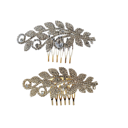 Peigne cheveux strass spirale de feuilles
