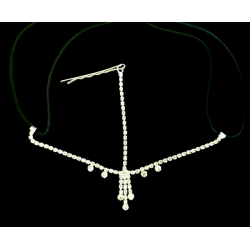 Bijou de tête strass argent
