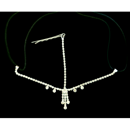 Bijou de tête strass argent