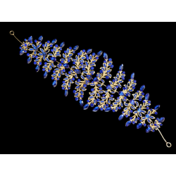 Barrette à cheveux strass bleu royal taille XXL
