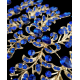 Barrette à cheveux strass bleu royal taille XXL