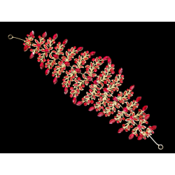 Barrette à cheveux strass rouge taille XXL