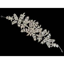 Barrette à cheveux strass argenté taille XXL