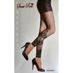 Legging résille fleuri