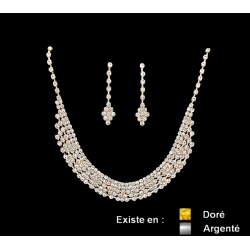 Collier strass + Boucles d'oreilles