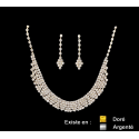 Collier strass + Boucles d'oreilles