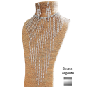 Collier cascade strass de diamants argentés