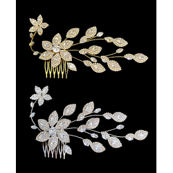 Peigne à cheveux strass fleur brillante