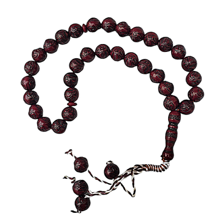 Tasbih en relief Marron