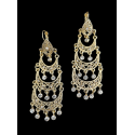 Boucles d'oreilles orientales 3 étages cristal