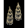 Boucles d'oreilles orientales 3 étages cristal