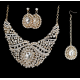 Parure strass boucles+ collier + Bijou front