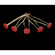 Lot de 5 épingles a cheveux fleur rouge