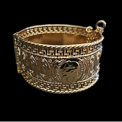 Bracelet large plaqué or motif Napoléon