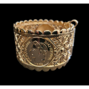Bracelet manchette oriental plaqué or motif Napoléon