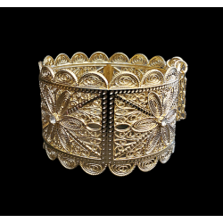 Bracelet oriental plaqué or doré fleur