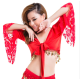 Haut de danse orientale à sequins rouge et dentelle