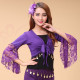 Haut de danse orientale à sequins violet et dentelle