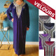Robe orientale sans capuche en velours femme 