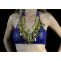 Bustier dos nu de danse orientale bleu roy