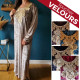 Djellaba femme en velours décor brodé pailleté