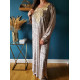 Djellaba femme en velours décor brodé pailleté