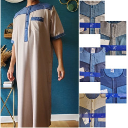 Gandoura homme chinée bicolore