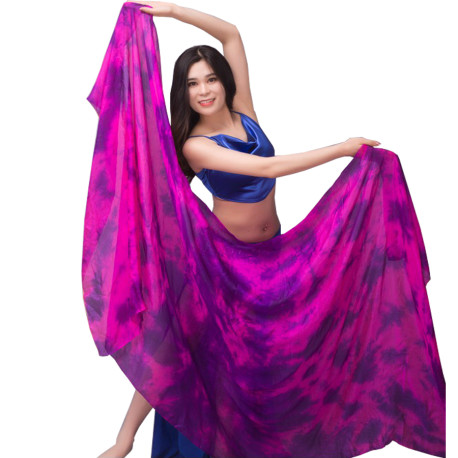 Voile de danse orientale dégradé de violet rose