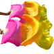Eventail de danse orientale rose orangé jaune
