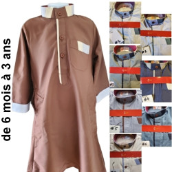 Qamis bébé bicolore