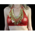 Bustier dos nu de danse orientale rouge