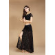 Costume de danse orientale en dentelle 2 pièces noir