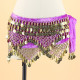 Ceinture de danse orientale velours parme 245 pièces dorées
