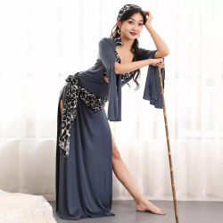 Ensemble complet Robe Baladi / Saïdi de danse orientale anthracite