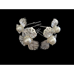 Lot de 4 épingles a cheveux fleur grand modèle