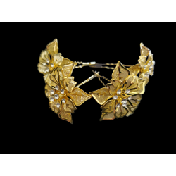 Lot de 4 épingles a cheveux Fleur et diamants doré