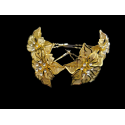 Lot de 4 épingles a cheveux Fleur et diamants doré