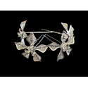 Lot de 4 pics à cheveux fleur étoilée argent strass
