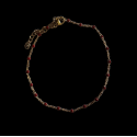 Chaîne de cheville simple dorée perles rouges