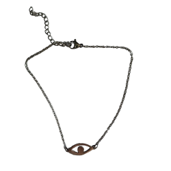Bracelet de cheville argentée forme Oeil